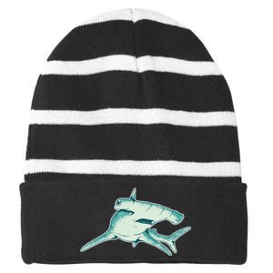 Hammerhead Shark Striped Beanie with Solid Band