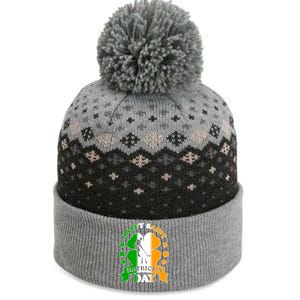 Happy Saint Hatrick's Day Irish Hockey Player St Patrick's Funny Gift The Baniff Cuffed Pom Beanie