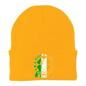 Happy Saint Hatrick's Day Irish Hockey Player St Patrick's Funny Gift Knit Cap Winter Beanie