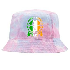 Happy Saint Hatrick's Day Irish Hockey Player St Patrick's Funny Gift Tie-Dyed Bucket Hat