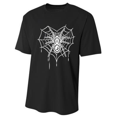 Halloween Spider Heart web Performance Sprint T-Shirt