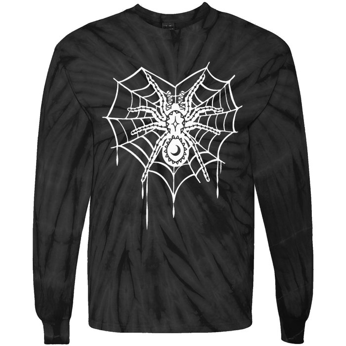 Halloween Spider Heart web Tie-Dye Long Sleeve Shirt