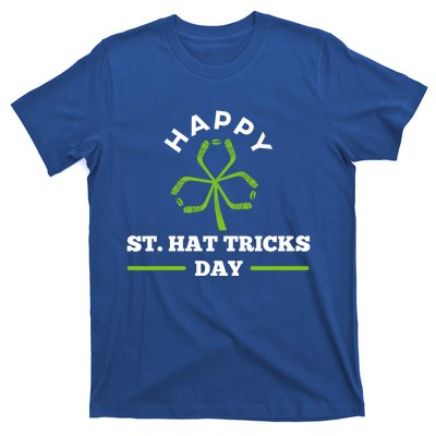 Happy St Hat Tricks Day Hockey Sticks Shamrock Gift T-Shirt