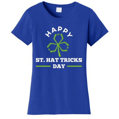 Happy St Hat Tricks Day Hockey Sticks Shamrock Gift Women's T-Shirt