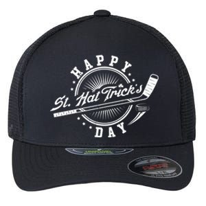 Happy St Hat Trick's Day St Patrick's Day Hockey Design Funny Gift Flexfit Unipanel Trucker Cap