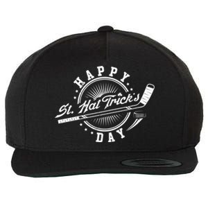 Happy St Hat Trick's Day St Patrick's Day Hockey Design Funny Gift Wool Snapback Cap