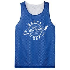 Happy St Hat Trick's Day St Patrick's Day Hockey Design Funny Gift Mesh Reversible Basketball Jersey Tank