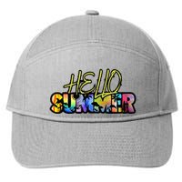 Hello Summer Hawaii Beach Summer Vacation Family Tie Dye 7-Panel Snapback Hat