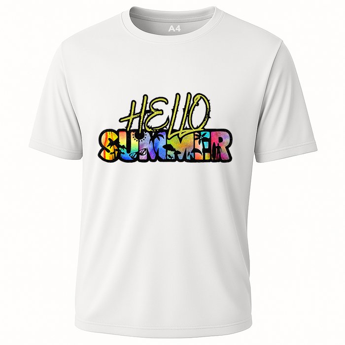 Hello Summer Hawaii Beach Summer Vacation Family Tie Dye Cooling Performance Crew T-Shirt