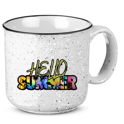 Hello Summer Hawaii Beach Summer Vacation Family Tie Dye 15oz Campfire Ceramic Mug