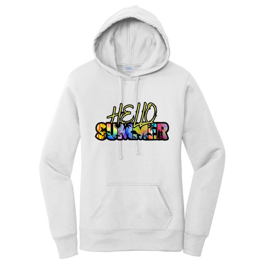 Hello Summer Hawaii Beach Summer Vacation Family Tie Dye Women's Pullover Hoodie