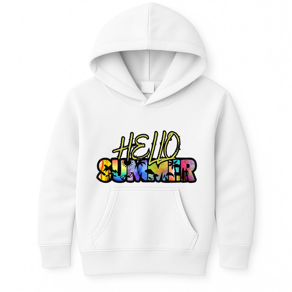 Hello Summer Hawaii Beach Summer Vacation Family Tie Dye Kids Hoodie