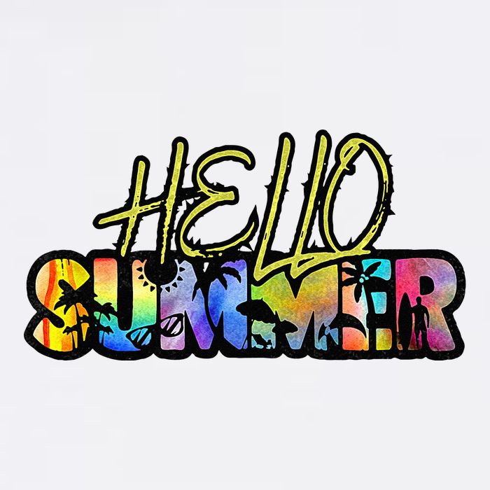 Hello Summer Hawaii Beach Summer Vacation Family Tie Dye Wool Snapback Cap