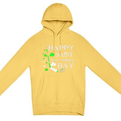 Happy Saint Hat Tricks Day Funny St PatrickS Day Ice Hockey Premium Pullover Hoodie