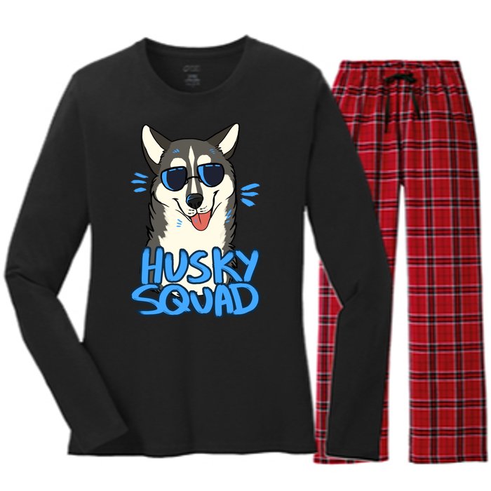 Husky Squad Women's Long Sleeve Flannel Pajama Set 