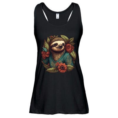 Happy-go-Lucky Sloth Ladies Essential Flowy Tank