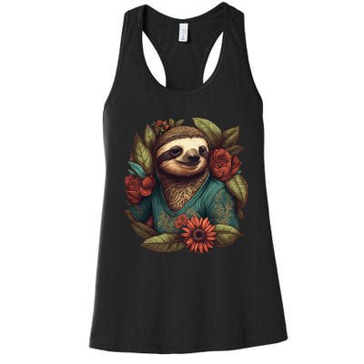 Happy-go-Lucky Sloth Women's Racerback Tank