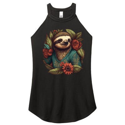 Happy-go-Lucky Sloth Women’s Perfect Tri Rocker Tank