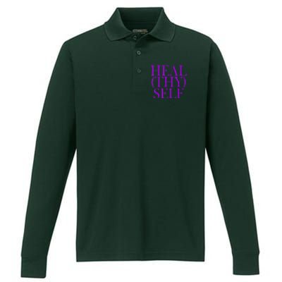 Heal(thy) Self Performance Long Sleeve Polo