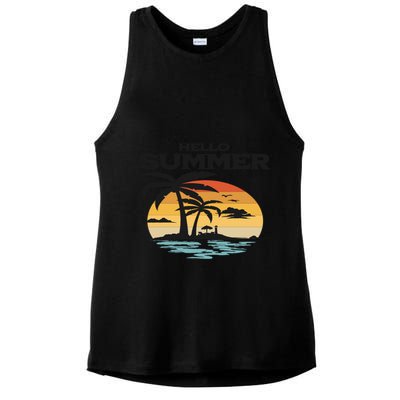 Hello Summer Ladies PosiCharge Tri-Blend Wicking Tank