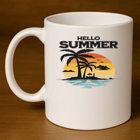Hello Summer 11oz C Handle Ceramic Mug
