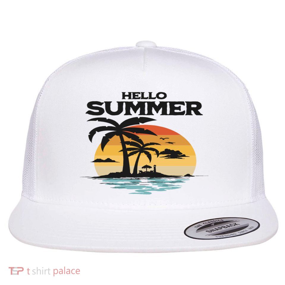 Hello Summer Flat Bill Trucker Hat