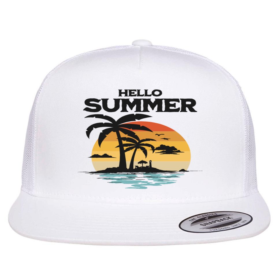 Hello Summer Flat Bill Trucker Hat