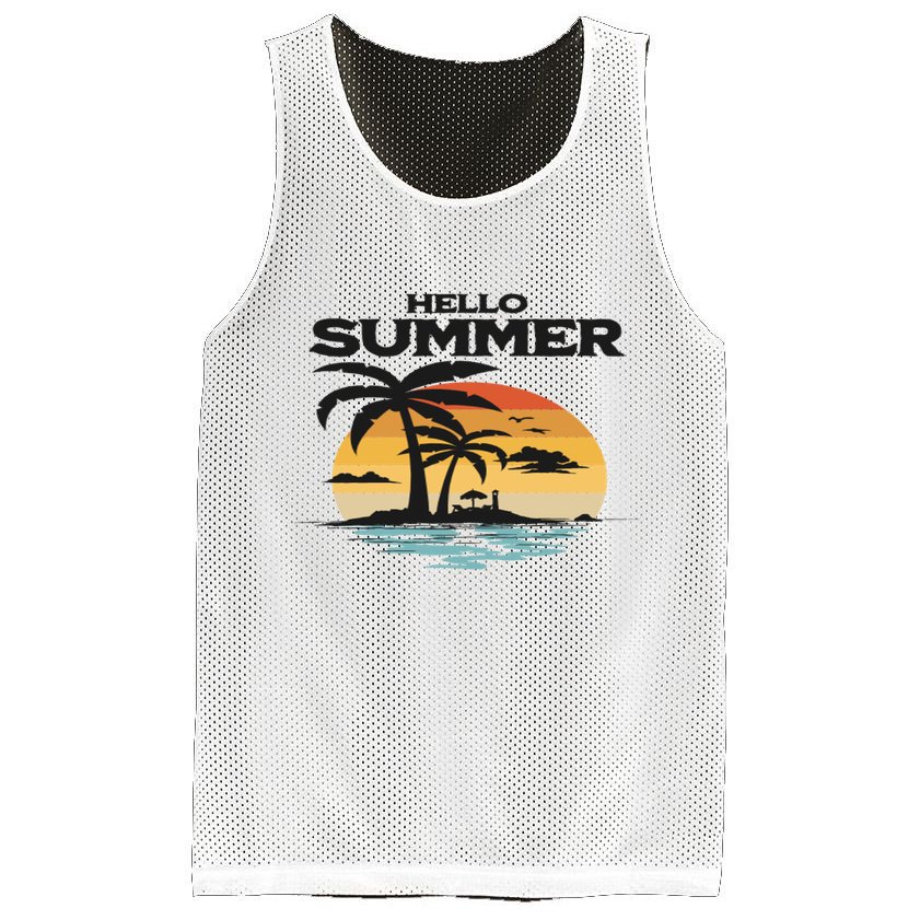 Hello Summer Mesh Reversible Basketball Jersey Tank