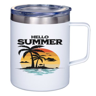Hello Summer 12oz Stainless Steel Coffee Mug
