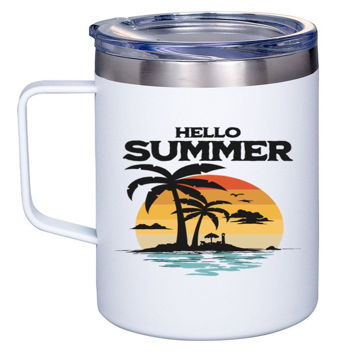 Hello Summer 12oz Stainless Steel Coffee Mug