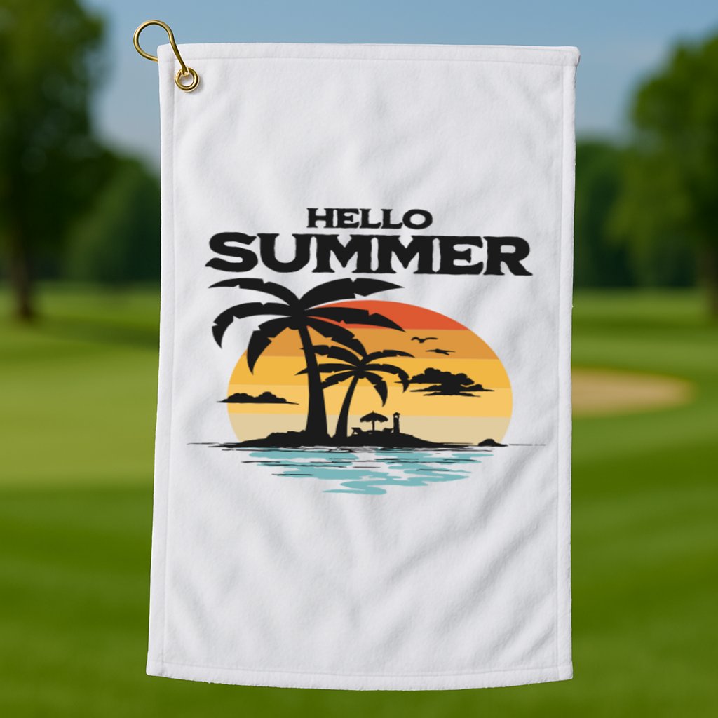 Hello Summer Golf Towel
