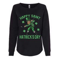 Happy Saint Hatricks Day St Patrick's Day Hockey Leprechaun Womens California Wash Sweatshirt