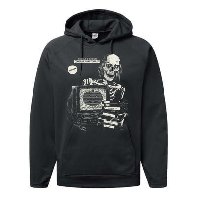 Horrorathon Skeleton Halloween Gift Performance Fleece Hoodie