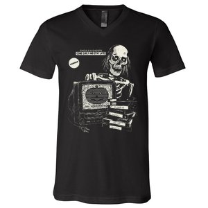 Horrorathon Skeleton Halloween Gift V-Neck T-Shirt