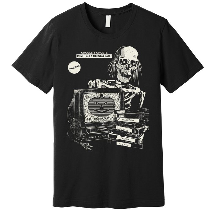 Horrorathon Skeleton Halloween Gift Premium T-Shirt