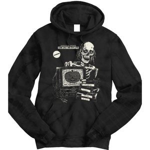 Horrorathon Skeleton Halloween Gift Tie Dye Hoodie