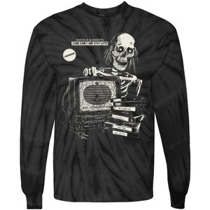 Horrorathon Skeleton Halloween Gift Tie-Dye Long Sleeve Shirt