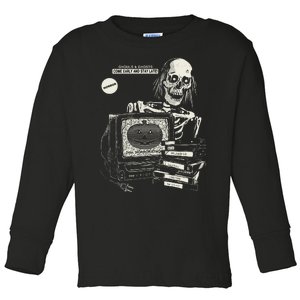 Horrorathon Skeleton Halloween Gift Toddler Long Sleeve Shirt