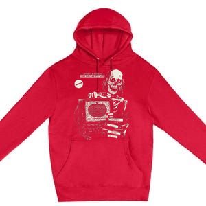 Horrorathon Skeleton Halloween Gift Premium Pullover Hoodie