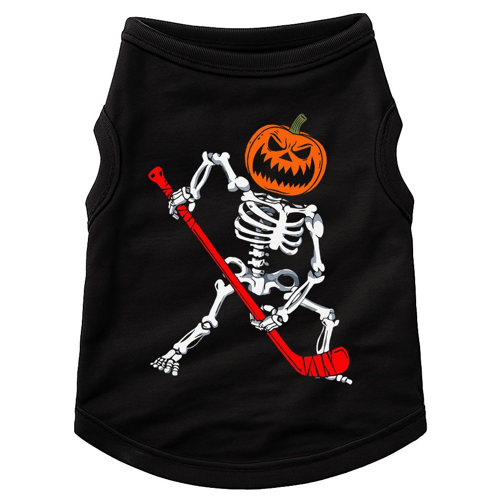 Halloween Skeleton Hockey Mask Spooky Ice Hockey Gear Doggie Tank