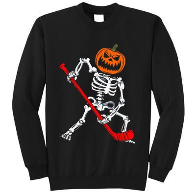 Halloween Skeleton Hockey Mask Spooky Ice Hockey Gear Sweatshirt
