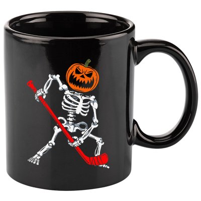 Halloween Skeleton Hockey Mask Spooky Ice Hockey Gear 11oz C Handle Ceramic Mug