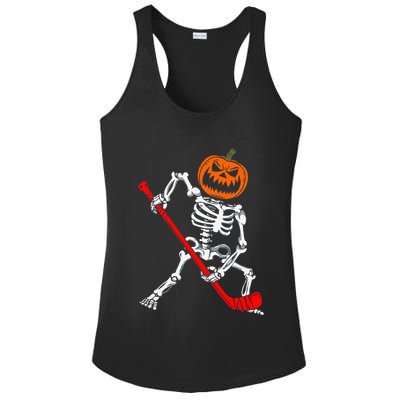 Halloween Skeleton Hockey Mask Spooky Ice Hockey Gear Ladies PosiCharge Competitor Racerback Tank