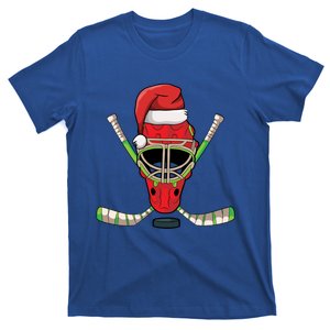 Hockey Santa Hat Christmas Pajama Cool Sport Xmas Funny Gift T-Shirt