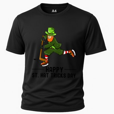 Happy St Hat Tricks Day Leprechaun Hockey Player Gift Performance Shirt