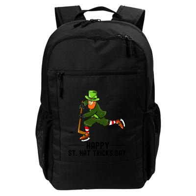 Happy St Hat Tricks Day Leprechaun Hockey Player Gift Backpack