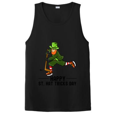 Happy St Hat Tricks Day Leprechaun Hockey Player Gift PosiCharge Competitor Tank