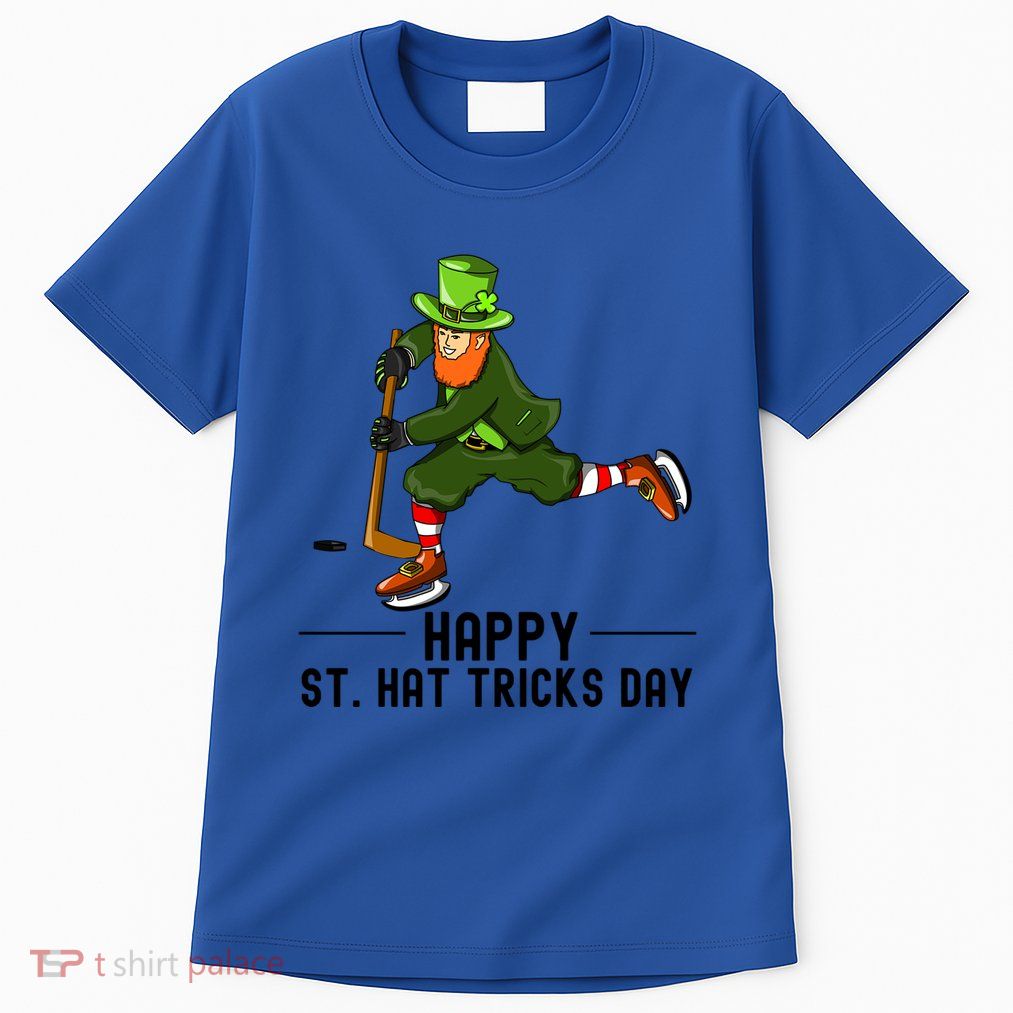Happy St Hat Tricks Day Leprechaun Hockey Player Gift Tall T-Shirt