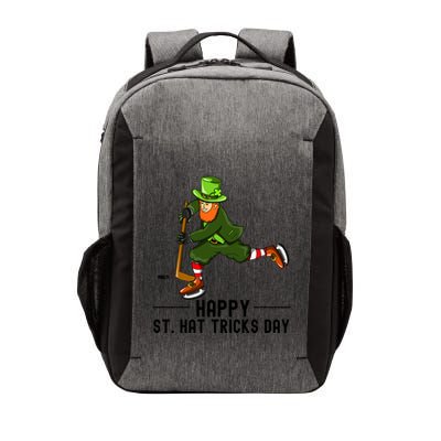 Happy St Hat Tricks Day Leprechaun Hockey Player Gift Vector Backpack