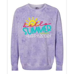 Hello Summer Happy Last Day Of School Teacher Student Colorblast Crewneck Sweatshirt